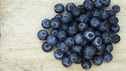 Freshly picked blueberry close up and selective focus