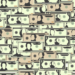 A lot of money. Dollars seamless pattern