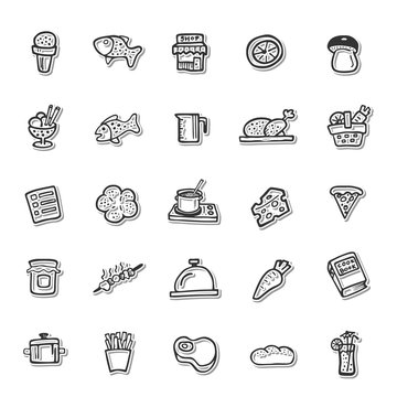 Cooking Hands Drawing icon set 
