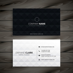 simple black and white diamond business card