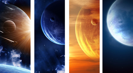 Collection of space banners