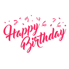 Pink birthday hand lettering calligraphy