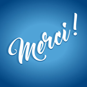 Thank you hand lettering calligraphy in French
