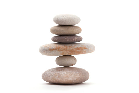 balancing zen stones isolated