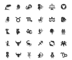 Zodiac icon set 