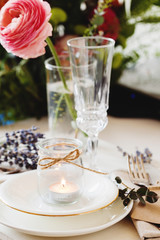 Dining table setting at Provence style