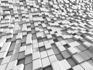 Abstract White Cubes Blocks Background
