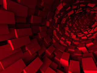 Red Tunnel Abstract Architecture Background