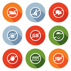 Prohibiting signs Icons Set. Vector Illustration.