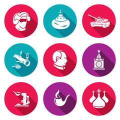Russia Icons Set. Vector Illustration.