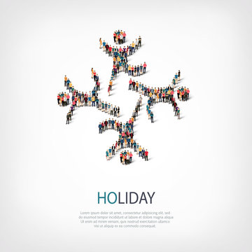holiday people sign 3d