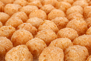 Corn balls snack background