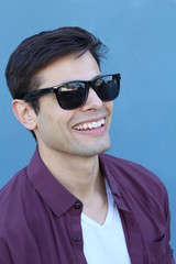 handsome young man with sun glasses or shades 