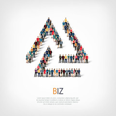 biz people sign 3d