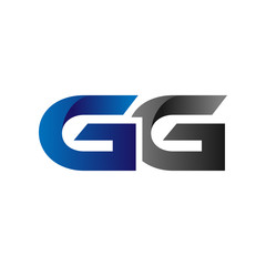 Modern Simple Initial Logo Vector Blue Grey gg