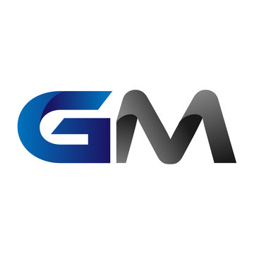 Modern Simple Initial Logo Vector Blue Grey gm