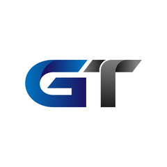 Modern Simple Initial Logo Vector Blue Grey gt