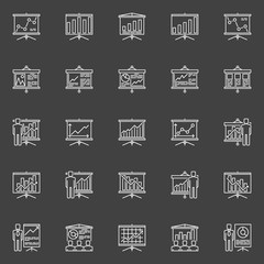 Growing chart presentation icons