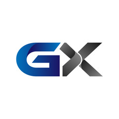 Modern Simple Initial Logo Vector Blue Grey gx