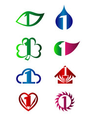 Number one logo set
