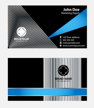 Business card black and blue
