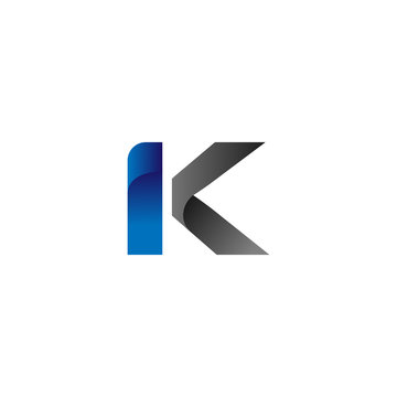 Modern Simple Initial Logo Vector Blue Grey ik