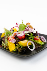 Image of tasty greek salad on dish