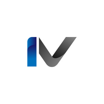 Modern Simple Initial Logo Vector Blue Grey iv