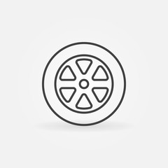 Car wheel line icon
