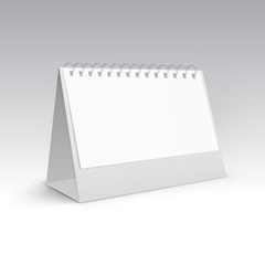 Vector Table Blank Stand Holder Menu Paper Calendar Card Isolated