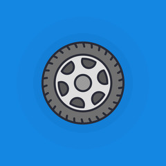 Wheel flat icon