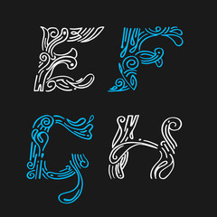 Lettering set design-hand drawn