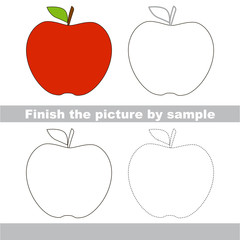 Apple. Drawing worksheet.