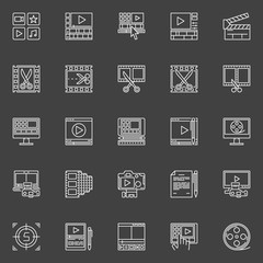Video editing linear icons