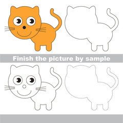 Kitten. Drawing worksheet.
