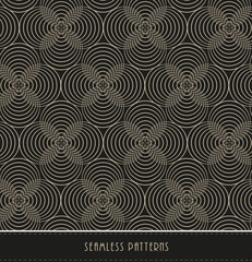 an overlapping circles seamless pattern in black and beige