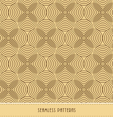 an overlapping circles seamless pattern in sepia