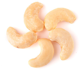 cashew nuts isolated on white background macro