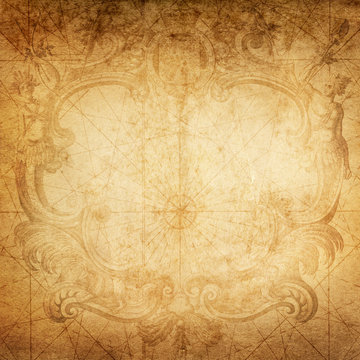 Fototapeta old nautical treasure map background