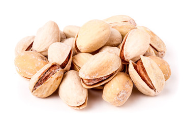 pistachio nuts on a white background isolated