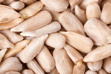peeled sunflower seeds as a background close-up macro