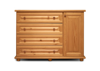 wooden cabinet isolated on background