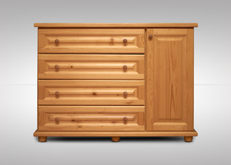 wooden cabinet isolated on background