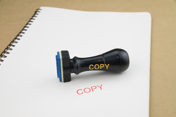 Stamp with copy  on white paper