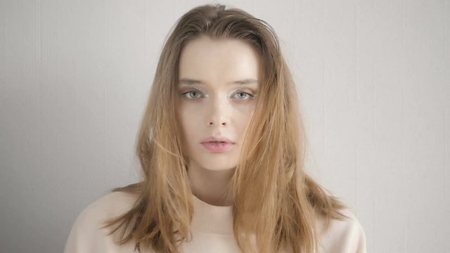 Cinemagraph Portrait of A Beautiful Young Woman In Studio