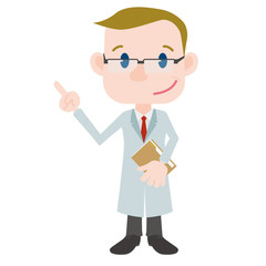 medical doctor cartoon character pointing hand sign clip art