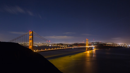 golden gate bridge in the night