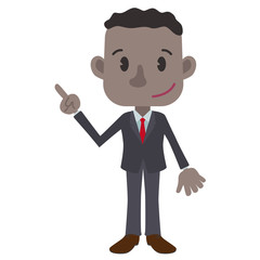 colored business person cartoon character pointing hand sign clip art