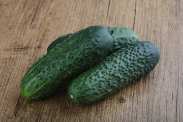 Ripe green cucumbers