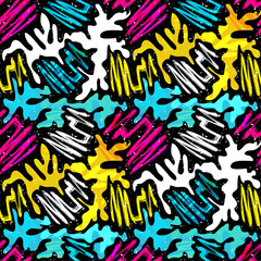 colored graffiti seamless texture vector illustration